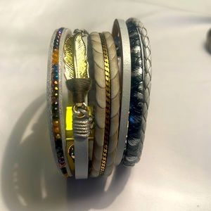 Feather and leather cuff